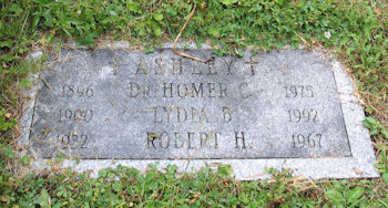 Homer, Lydia & Robert Ashley Grave Marker