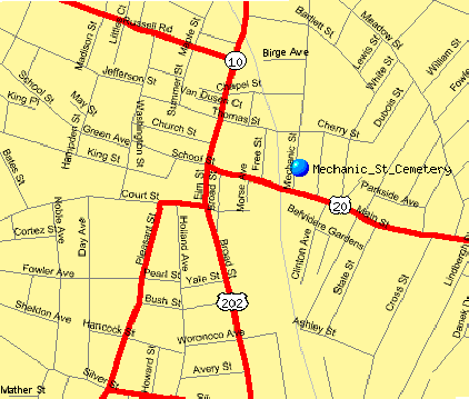Mechanic Street Cemetery Location Map
