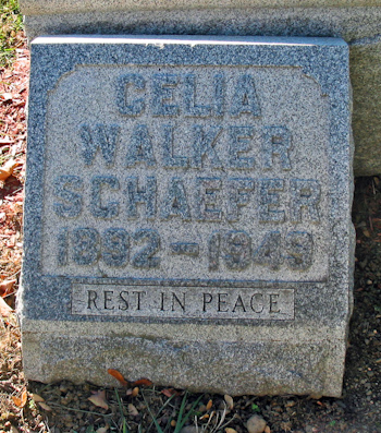 Celia Walker Schaefer gravemarker