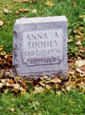 Anna A Toohey gravemarker