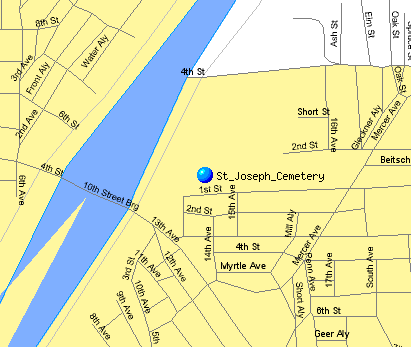St Joseph Cemetery, New Brighton PA - Location Map