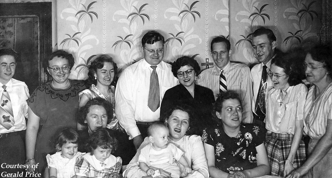 Mary Conville Saunders & Margaret Conville Price with children & grandchildren (Wilmerding PA, mid-1950s)
