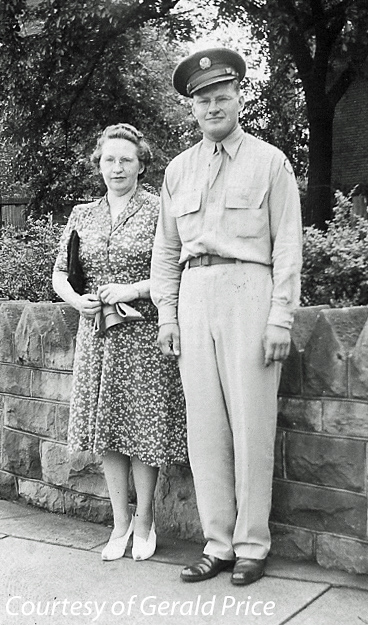 Donald Price with mother Margaret Conville Price (WWII)