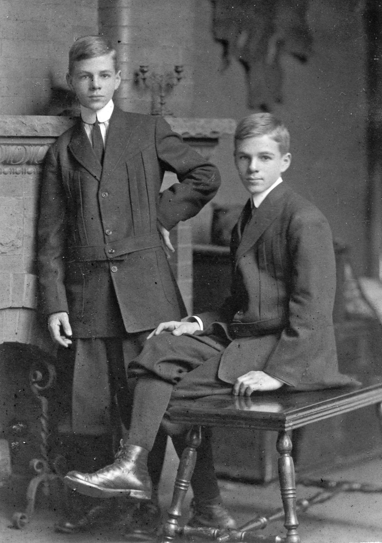 "Fitzgerald Twins" - John Leo & Joseph Thomas Fitzgerald (probably mid-1910s, Beaver PA)