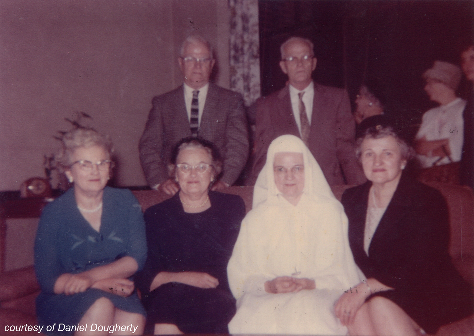 Children of Tom & Nora Fitzgerald: John & Joe (back); Helen, Mary Catherine, Agnes (Sister Mary St Thomas) & Ann (front) (Notre Dame Convent, Chardon OH, 28 Oct 1962) (Courtesy of Daniel T. Dougherty)