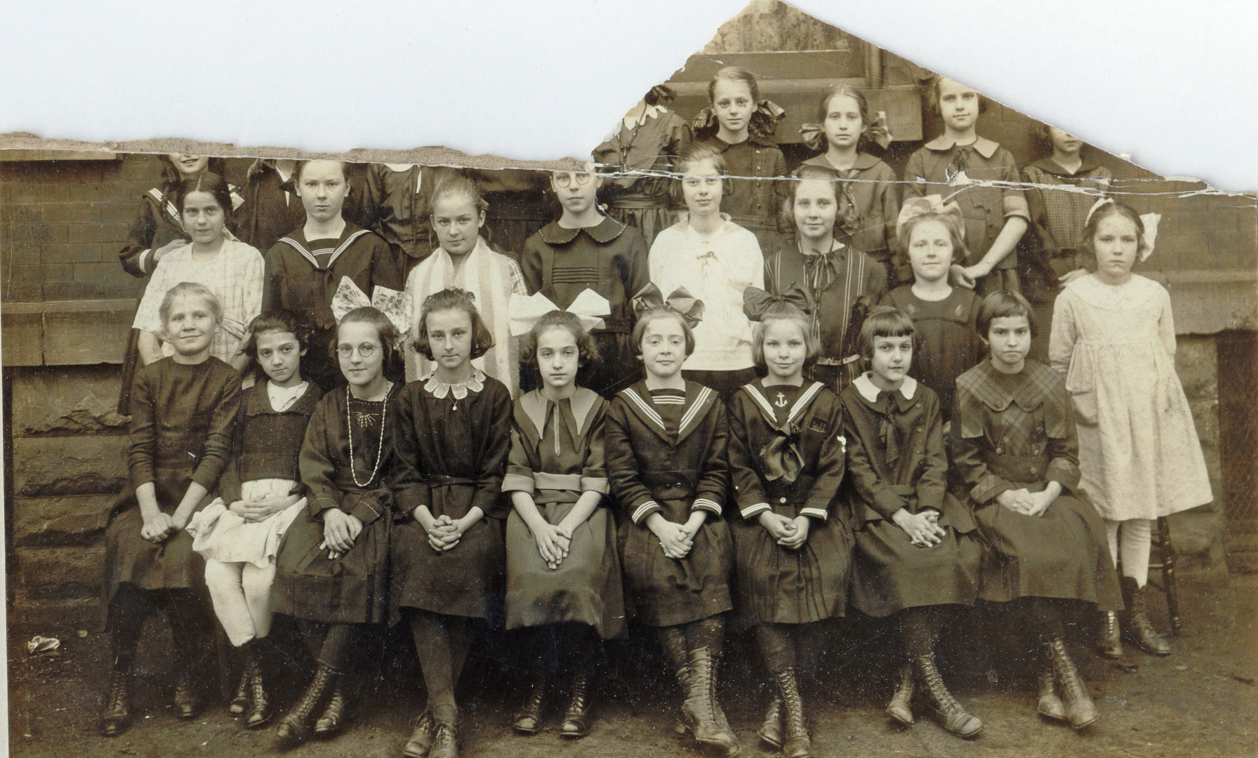 Thelma Fitzgerald (center front) (probably St Benedicts Academy Class Photo)