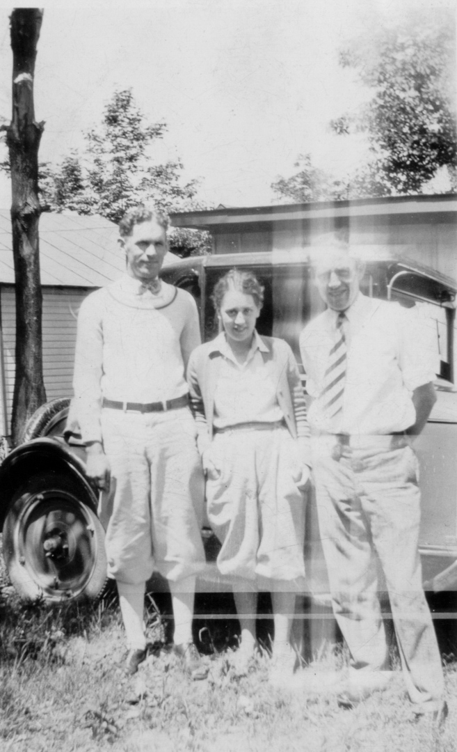 Edward Fitzgerald (left), daughter Rose (center), unknown (left)