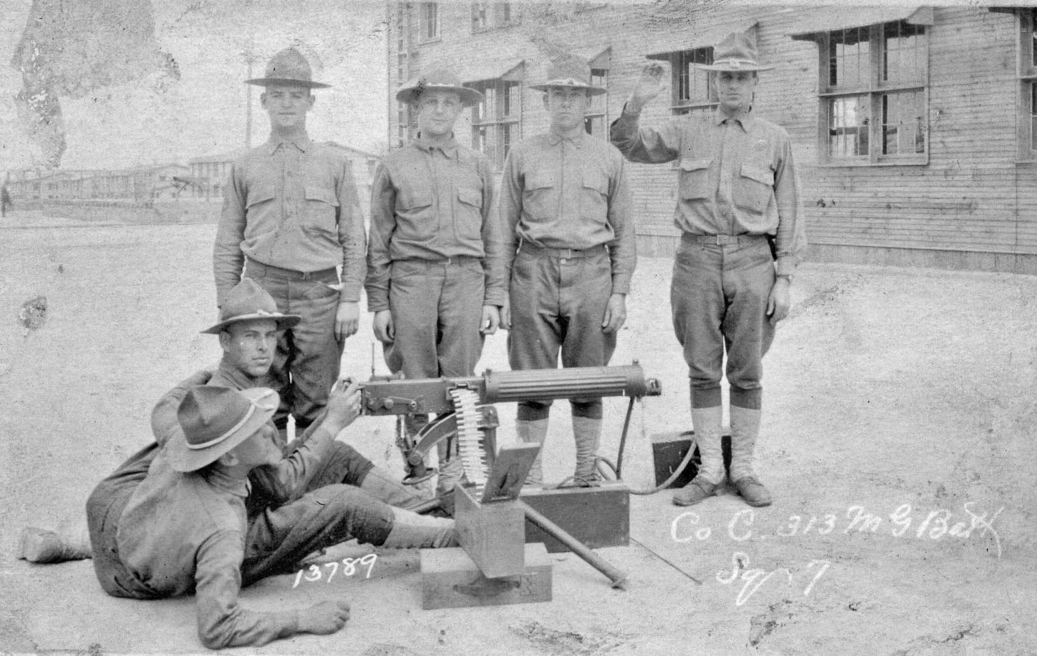[William L. Toohey manning machine gun] Co. C 313 Machine Gun Battalion, Squad 7]